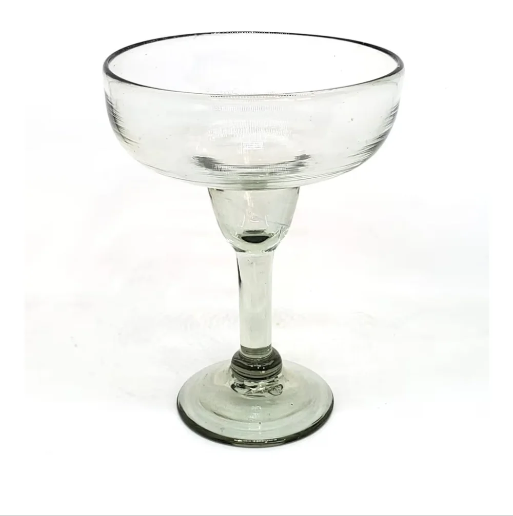 Elegant Clear Glass Margarita Glasses Set 4 Piece NEW